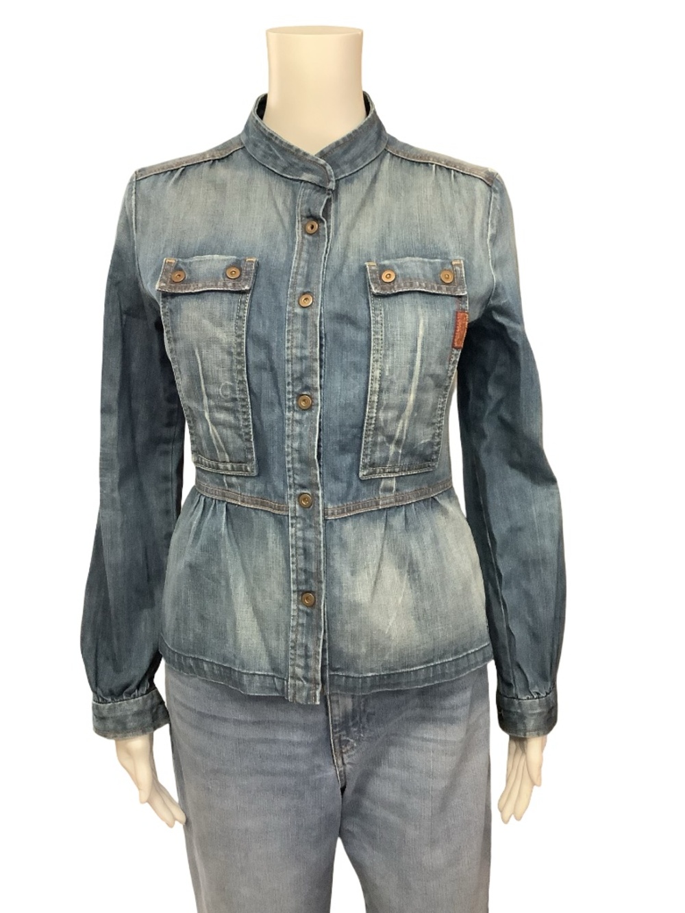 7 For All Mankind Mandrin Collar Jean Jacket Size: M